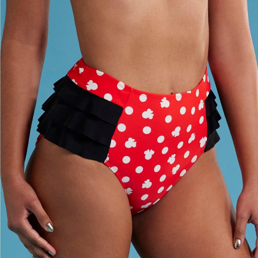 Disney Minnie Mouse Polka Dot Ruffle Swim Bottoms Hot Topic